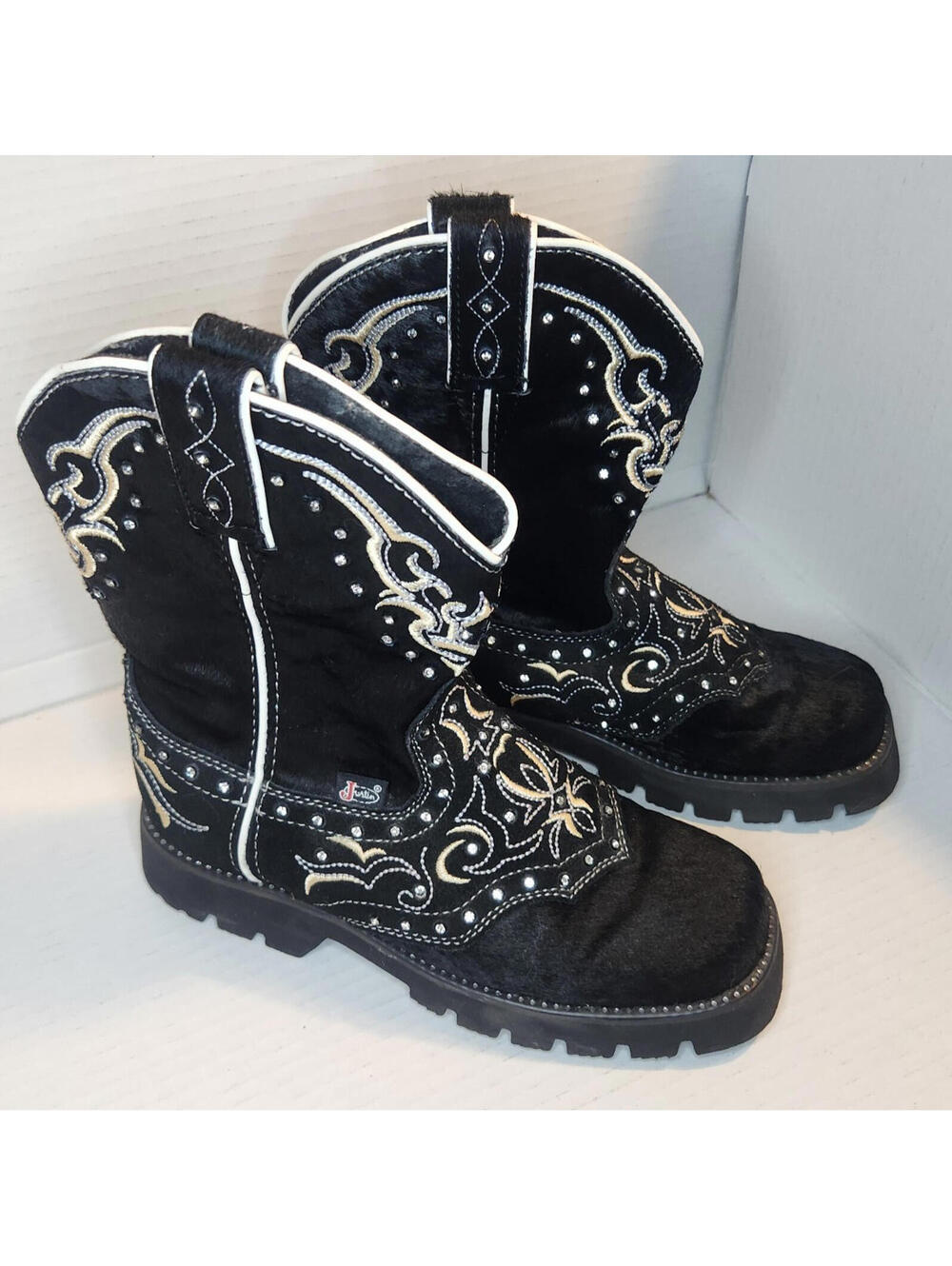 Justin Dress Boots Black Horsehair Women Sz 5B NEW w/o Box